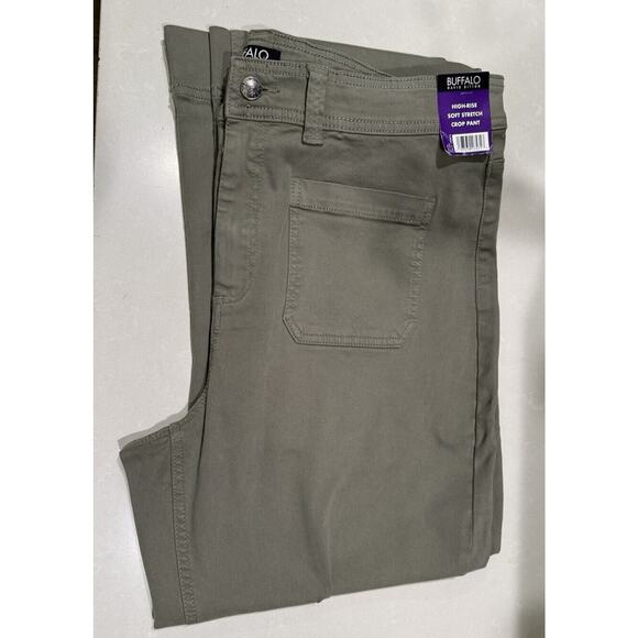 Buffalo David Bitton Ladies' High-Rise Soft Stretch Crop Pant, Tea Leaf, 14 (34) - Picture 7 of 7